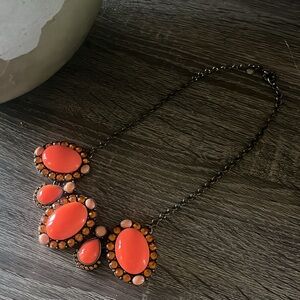 J.Crew Elegant Coral Statement Necklace